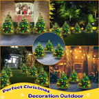 3SET 1 TOW 2 Solar Christmas Tree, Solar Powered Pathway Christmas Tree With Multicolored LED Lights - The Premium