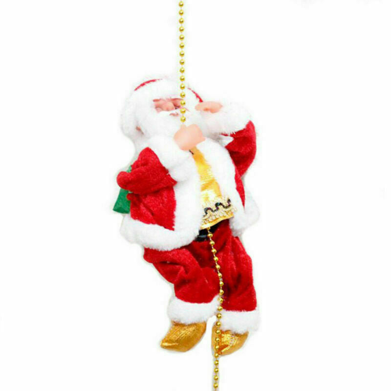 Electric Christmas Santa Claus Climbing Rope Ladder Musical Toy Xmas Gift Decor