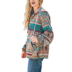 Women's Retro Fashion Half-Zip Long Sleeve Sweatshirt