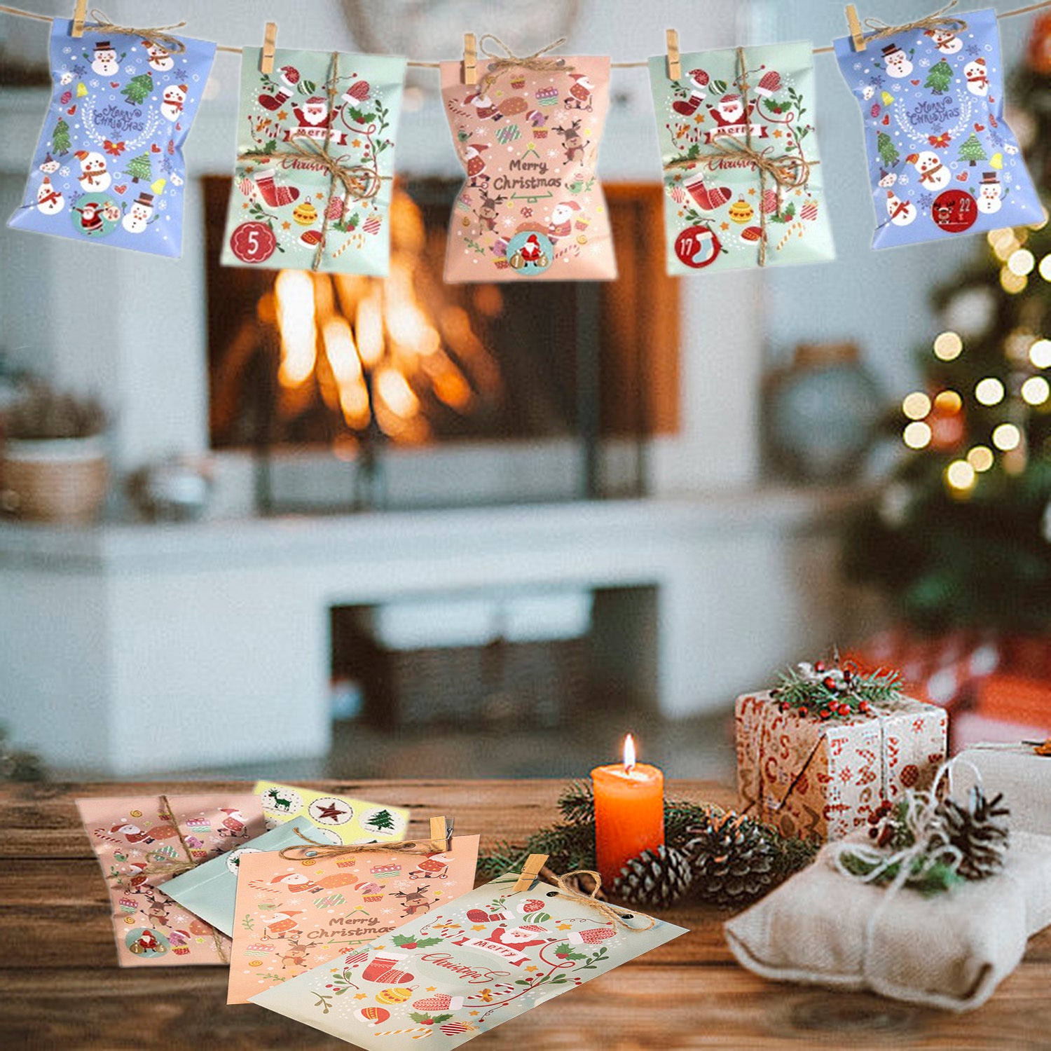 24 Christmas Calendar Gift Bags - The Premium