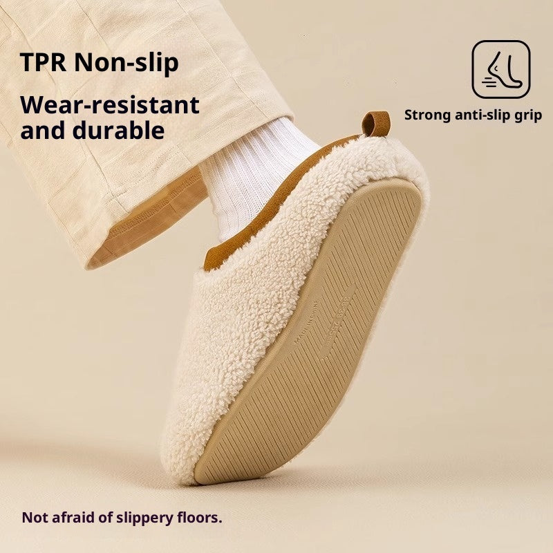 Home Indoor Non-slip Warm Velvet Cotton Slippers