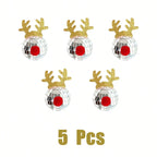 5 Pcs Disco Mirror Christmas Ball Pendants With Elk Antlers Cute Disco Ball Accessories Car Disco Mirrors Deer Antler Ornament Halloween Props For Xmas Trees Garlands Music Festival Birthday Party Dec - The Premium