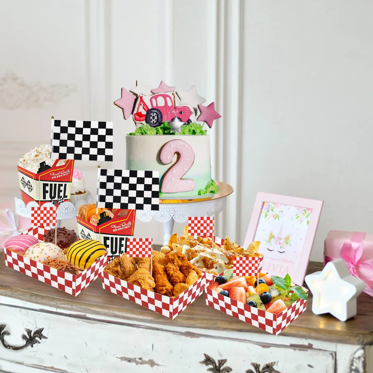 48 Pcs Race Car Theme Party Supplies Decorations Set - The Premium