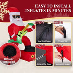 Dropship 7.5FT Lighted Christmas Inflatable Decoration, Inflatable Black Santa Playing Electric Guitar, Funny Blow Up Yard Decorations With Built-in LED Lights For Holiday Party Front Yard Lawn Garde - The Premium