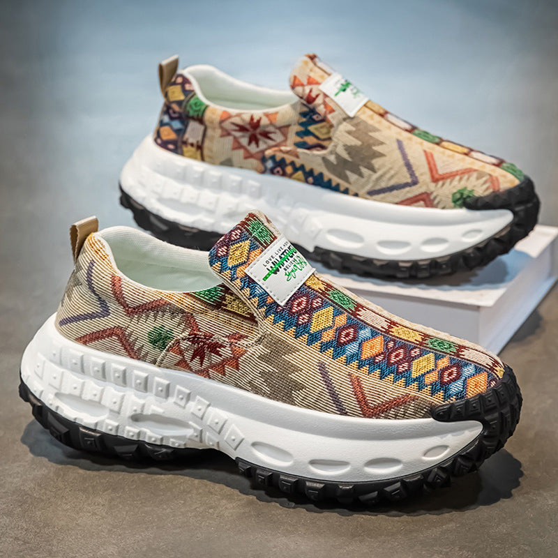 Platform Height Increasing Slip-on Casual Sneakers Trendy Shoes