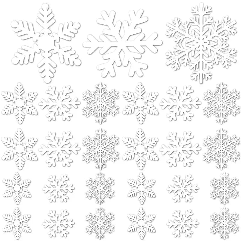 5 Sheets White Snowflake Static Sticker - The Premium