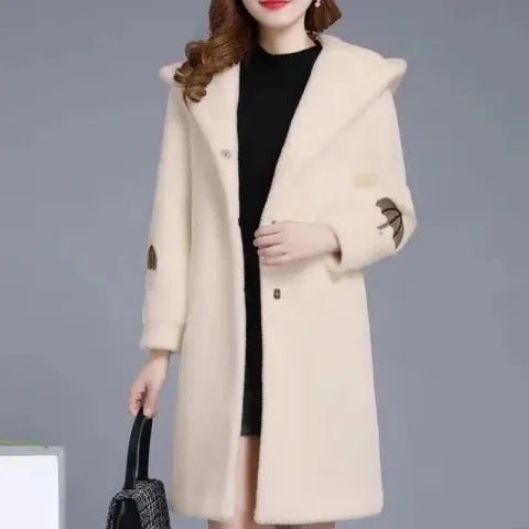 Wool Double-sided Fleece Coat Embroidery Thickening