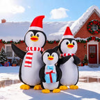 6FT Lighted Christmas Inflatable Decoration, Inflatable Penguin Family, Funny Blow Up Yard Decorations With Built-in LED Lights For Holiday Party Front Yard Lawn Garden Decor - The Premium
