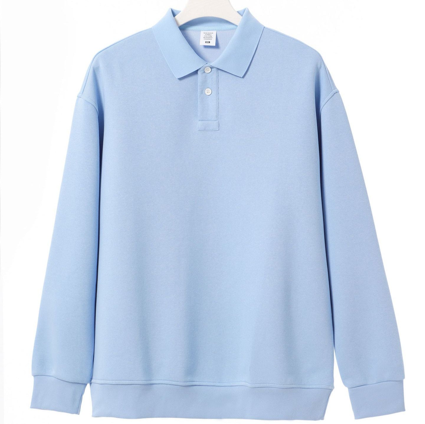 Loose Solid Color Couple Lapel Long Sleeve