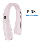 US Version Ergonomic Design Battery-powered Neck Fan, USB Button Control To Enjoy The Cool Summer