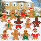 12 Pcs Christmas Gingerbread Man Yard Sign Waterproof Outdoor Xmas Gingerbread Lawn Signs Yard Decoration For Holiday Lawn Yard Patio Walkway Pathway Decor - The Premium