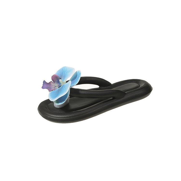 Butterfly Blue Design Soft Bottom Flip Flops Women Casual Non-slip Flip-flop