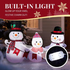 6.2FT Lighted Christmas Inflatable Decoration, Inflatable Snowman Family With Bunting, Funny Blow Up Yard Decorations With Built-in LED Lights For Holiday Party Front Yard Lawn Garden Decor - The Premium