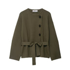 Women's Belted Knit Short Coat