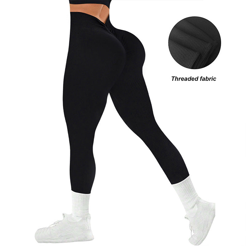 European-style Seamless Thread Sports Yoga Pants