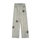 Retro Star Jeans Women's Straight Wide-leg Pants