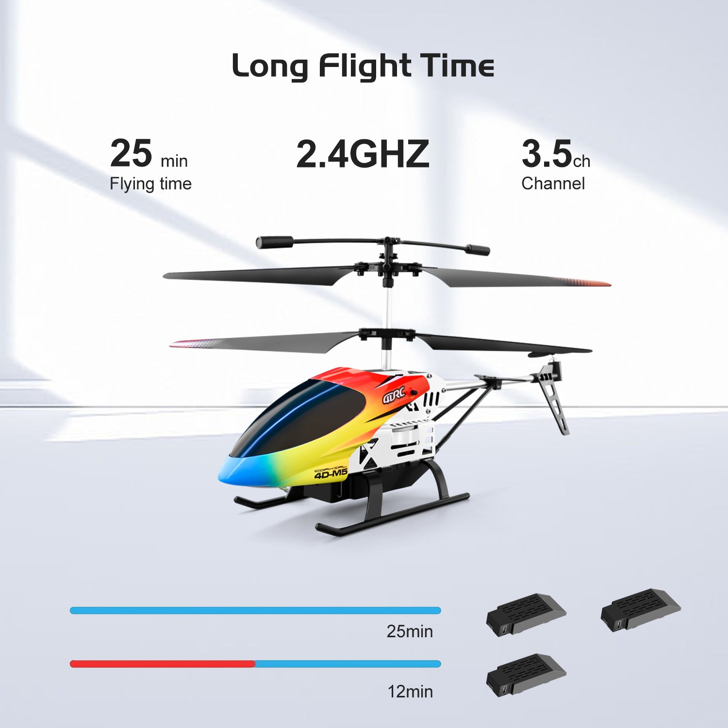 4DRC M5 RC Helicopter For Kids 3-12 And Beginners, Remote Control Helicopter With Altitude Hold, 2 Batteries With 30Mins Flight,Whole Alloy Toy.Logistics Is Randomly Sent By UPS,USPS,UNI.