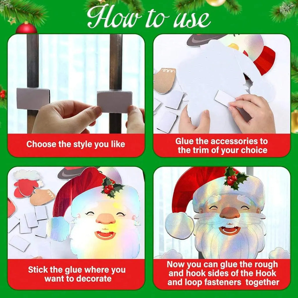 Christmas Fence Peeker Decoration Santa Claus Snowman Plastic Fence Sign Ornament Cute Fence Art Sign For Xmas DIY Home Patio Garden Outdoor - The Premium