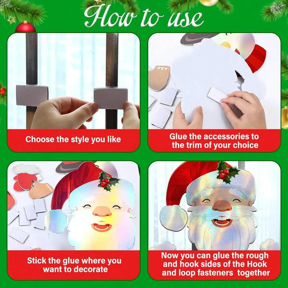 Christmas Fence Peeker Decoration Santa Claus Snowman Plastic Fence Sign Ornament Cute Fence Art Sign For Xmas DIY Home Patio Garden Outdoor - The Premium