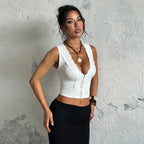 Lace Trim Sexy Crop Top For Women