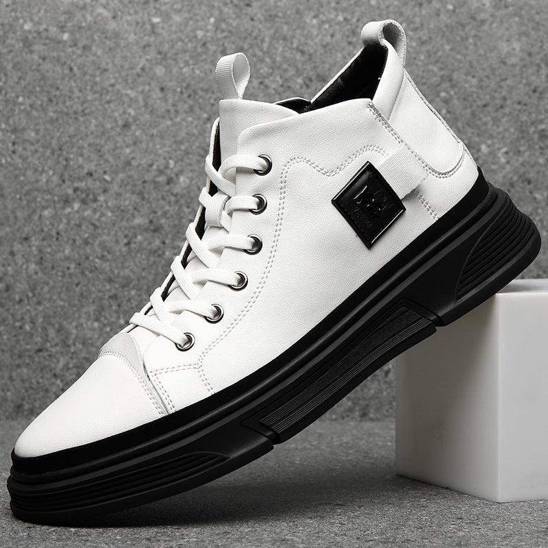 High-top Men's Shoes Winter Men's Leather Shoes Leather Casual
