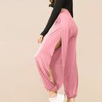 High-slit Thigh Casual Pants Set