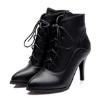 Women's Fashion Lace-up Martin Boots Stiletto Heel