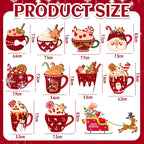 50 Pieces Christmas Wooden Ornaments Hot Cocoa Blanks Pendants Unfinished Predrilled Wood Buffalo Plaid Coffee Mug Slices Hanging For Xmas Festivals DIY Crafts Decoration, 10 Styles - The Premium
