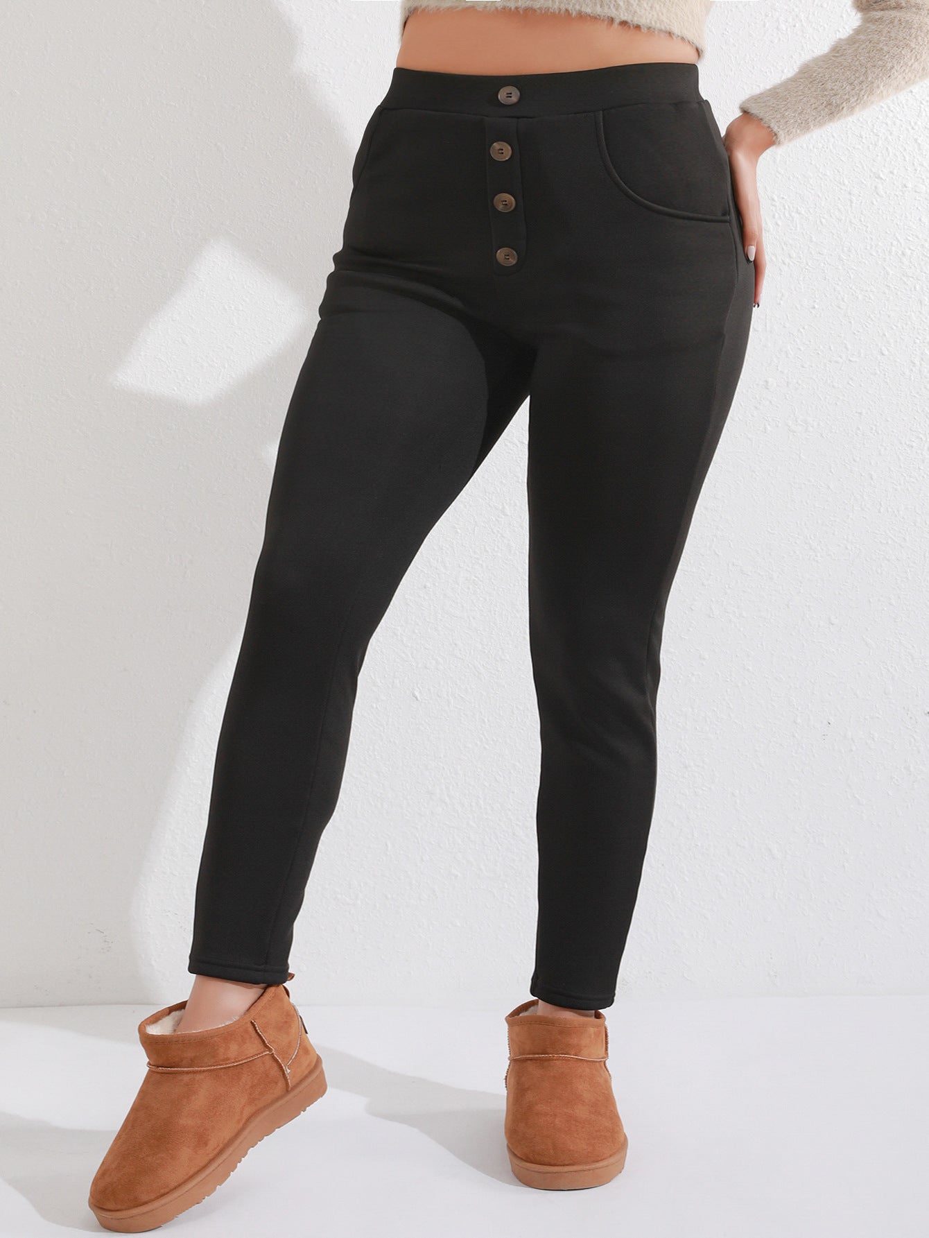 Plus-Size Thermal Yoga Pants