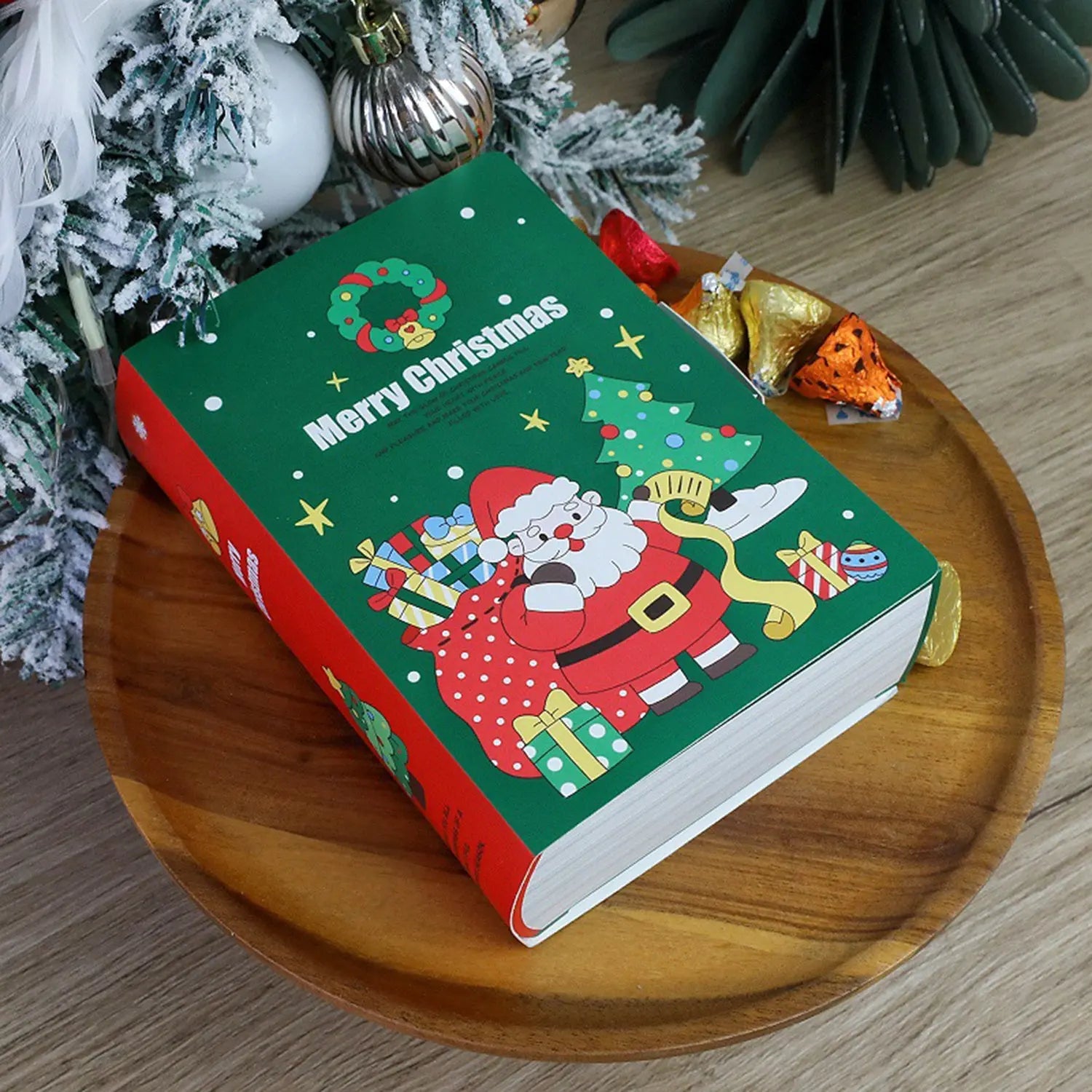 10 Pcs Christmas Treat Boxes Book Shape Cartoon Candy Box Christmas Tree Santa Bakery Gift Boxes For Christmas Birthday Wedding Party Present Decoration Supplies - The Premium