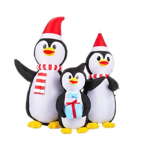 6FT Lighted Christmas Inflatable Decoration, Inflatable Penguin Family, Funny Blow Up Yard Decorations With Built-in LED Lights For Holiday Party Front Yard Lawn Garden Decor - The Premium