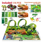 Children's Electric Assembled Track Racing Simulation Animal Tyrannosaurus Dinosaur Toy Puzzle Boy Gift
