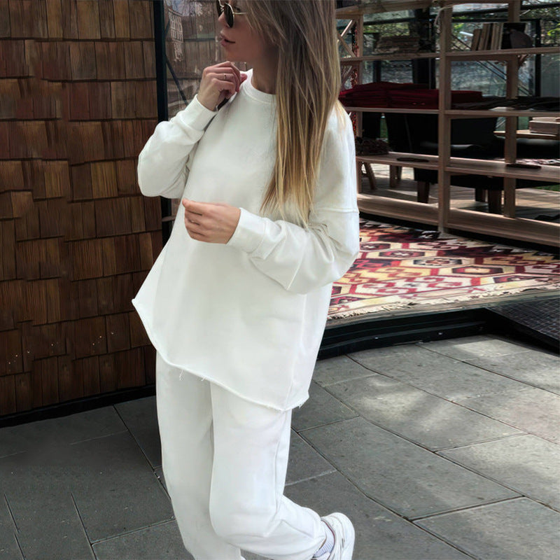 Fashionable Elastic Waistband Pants Two-piece Set