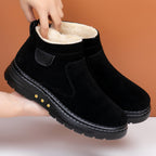Warm Non-slip Sheep Wool Plus Velvet Thick Cotton Shoes