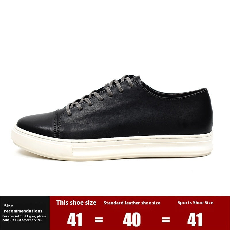 Men's Handmade First-grain Horse Leather Distressed Casual Shoes