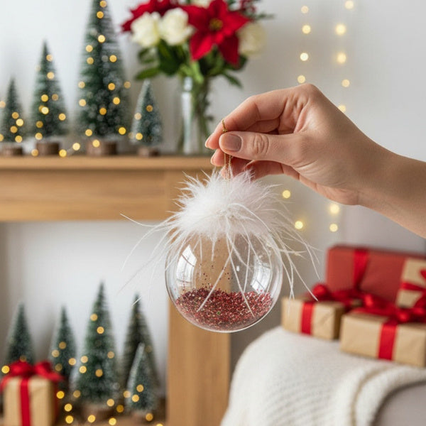 6PCS Set Glass Christmas Ornaments Decorative Hanging Balls For Tree & Holiday Party Decor Festive Home Decorations FBA Shipment - The Premium