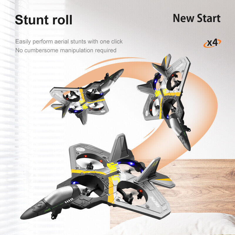 4DRC V17 Remote Control Plane 2.4Ghz Foam RC Airplanes Helicopter Quadcopter,Spinning Drone With Cool Light,Gifts For Kids Adults.Logistics Is Randomly Sent By UPS,USPS,FEDEX,Amazon Logistics.