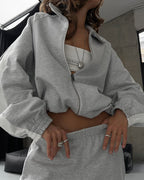 Long-sleeve Color-blocked Sweatshirt And Pants