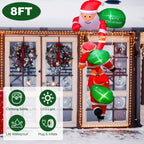 1Pc 8FT Climbing Inflatable Santa Claus With Light Hanging Blow Up Christmas Inflatable Indoor Outdoor Christmas Decorations 3 Santa Claus 3 Merry Christmas Boards