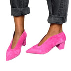 Women's Fashion Pointed-toe Slip-on Suede Oversized Shoes