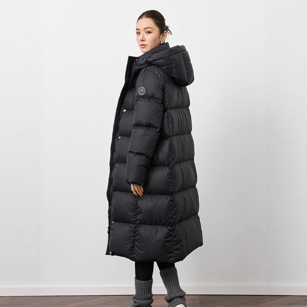 Slim Fit Warm Over-the-knee Lengthened Down Jacket Women