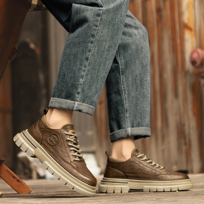 High-grade British Style Worker Boot Platform Casual Leather Shoes