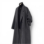 Women's Black-gray Korean-style Loose Mid-length High-end Wool Coat
