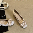 Bow Satin Square Toe Bridesmaid High Heels