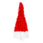 6FT Artificial Christmas Tree With LED Light, Santa's Hat Shape Artificial Whimsical Xmas Tree With 1050 Tip, Curved Xmax Tree - The Premium