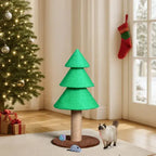 31.5in Christmas Tree Cat Scratcher, Cat Scratching Post For Indoor Cats, Large Sisal Cat Scratching Tree Cat Scratch Tower, Green - The Premium