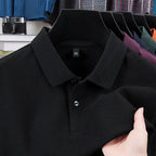 Casual Polo Collar Pure Color Mercerized Cotton Men's Short Sleeve - The Premium