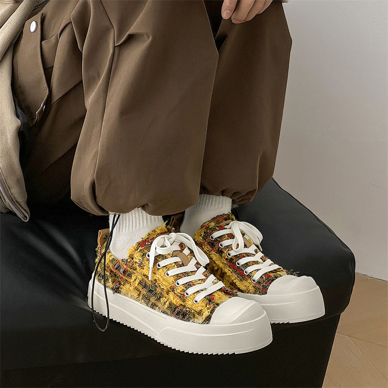 Niche Irregular Design Spring New Canvas Bottom Top Pumps