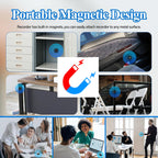 Magnetic Digital Voice Recorder With AI-Triple Noise Reduction,Portable Audio Recorder Compatible With Smart Cell Phone PC Recording Device For Lectures,Meetings,Interviews,Black