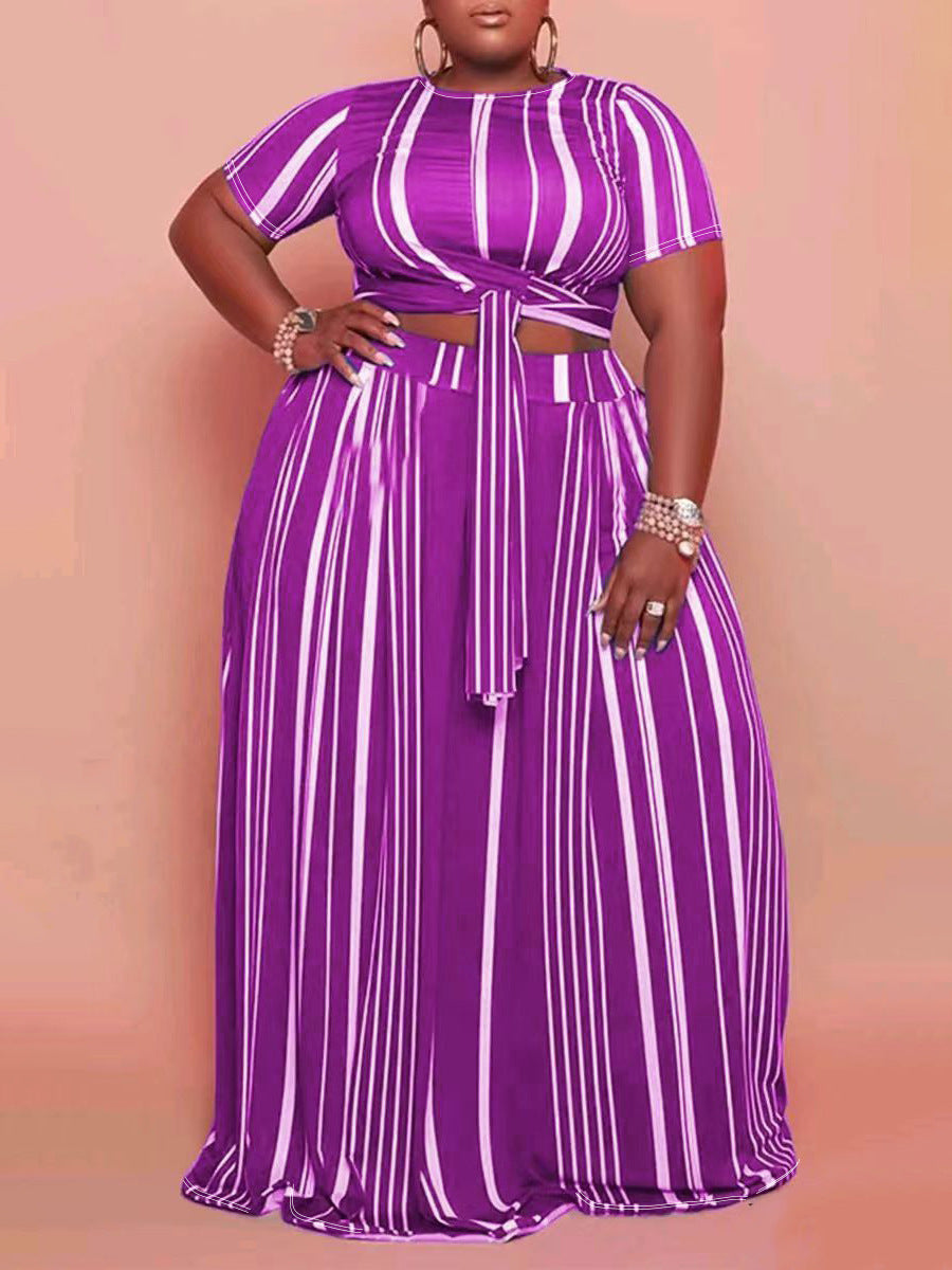 European And American Fashion Plus-size Two-piece Set